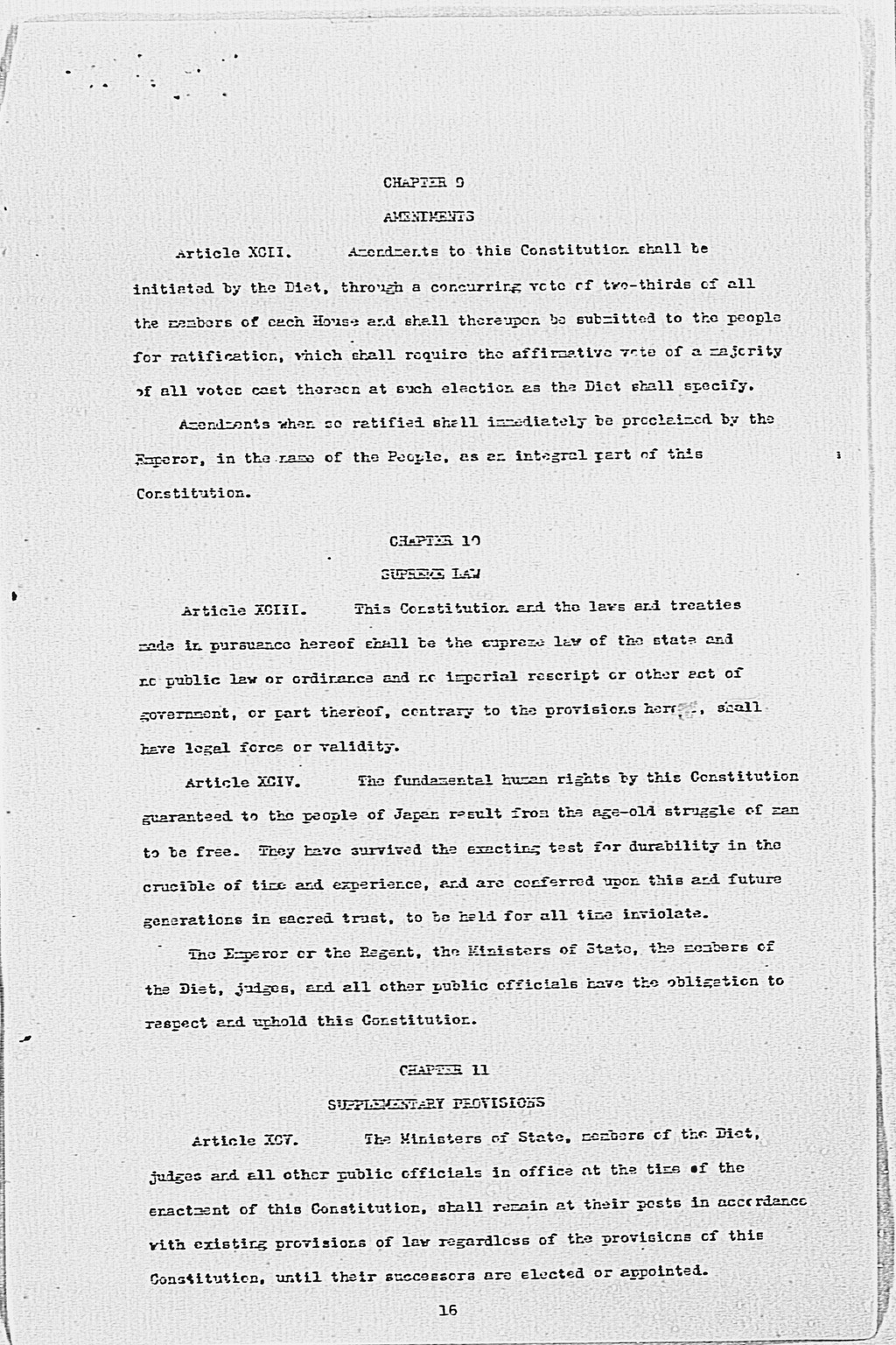 [Max W. Bishop to the Secretary of State, Subject: Japanese Government's Draft Constitution](Larger image)