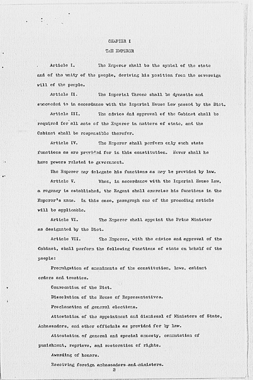 [Max W. Bishop to the Secretary of State, Subject: Japanese Government's Draft Constitution](Regular image)