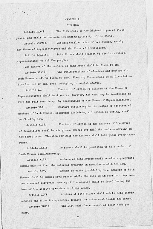 [Max W. Bishop to the Secretary of State, Subject: Japanese Government's Draft Constitution](Regular image)