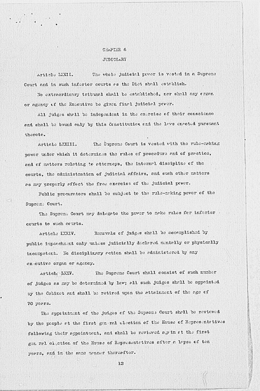 [Max W. Bishop to the Secretary of State, Subject: Japanese Government's Draft Constitution](Regular image)