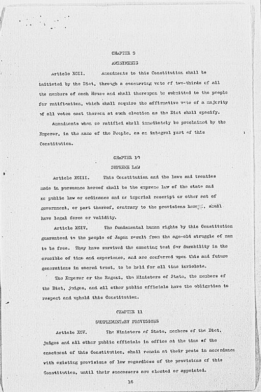 [Max W. Bishop to the Secretary of State, Subject: Japanese Government's Draft Constitution](Regular image)