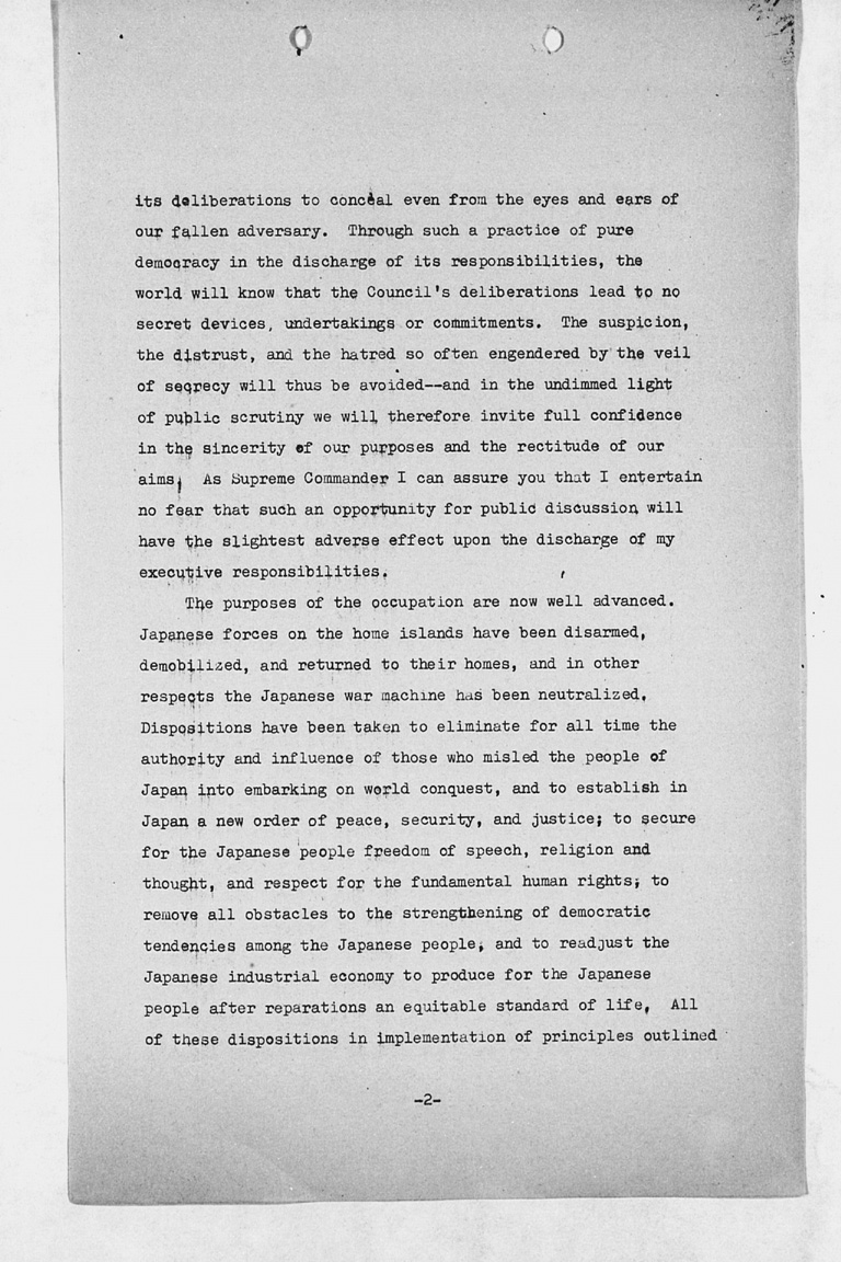 [Verbatim Minutes of the First Meeting, Allied Council for Japan 5 April 1946](Regular image)