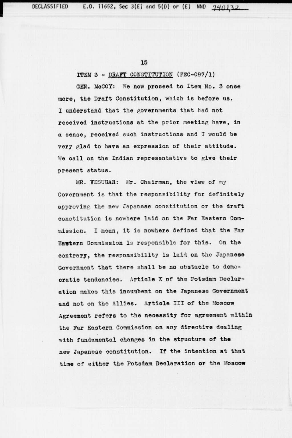 『Transcript of Twenty-Seventh Meeting of the Far Eastern Commission, Held in Main Conference Room, 2516 Massachusetts Avenue, N.W., Saturday, September 21, 1946』(拡大画像)