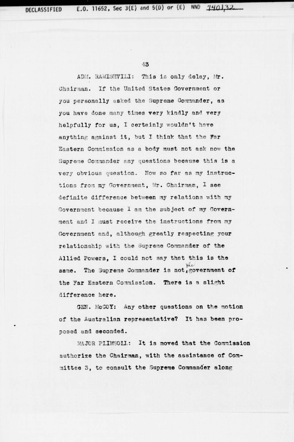 『Transcript of Twenty-Seventh Meeting of the Far Eastern Commission, Held in Main Conference Room, 2516 Massachusetts Avenue, N.W., Saturday, September 21, 1946』(拡大画像)