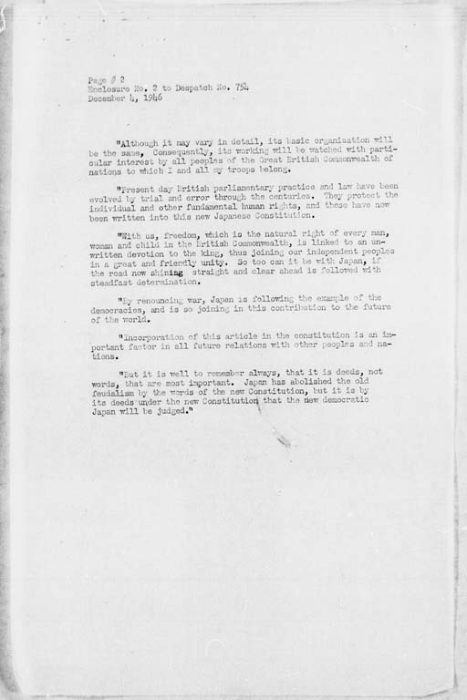 [Subject: Statements Concerning New Japanese Constitution by Members of Allied Council for Japan](Regular image)