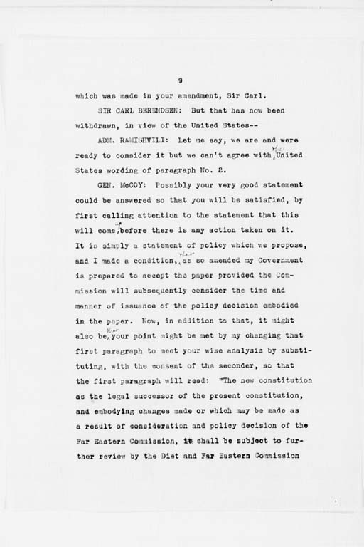 [Transcript of Twenty-Seventh Meeting of the Far Eastern Commission, Held in Main Conference Room, 2516 Massachusetts Avenue, N.W., Saturday, September 21, 1946](Regular image)