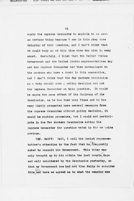 [Transcript of Twenty-Seventh Meeting of the Far Eastern Commission, Held in Main Conference Room, 2516 Massachusetts Avenue, N.W., Saturday, September 21, 1946](Regular image)