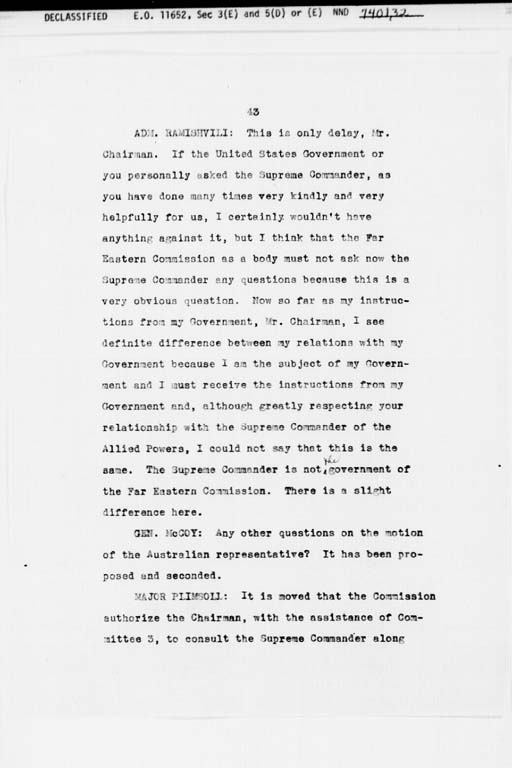 『Transcript of Twenty-Seventh Meeting of the Far Eastern Commission, Held in Main Conference Room, 2516 Massachusetts Avenue, N.W., Saturday, September 21, 1946』(標準画像)