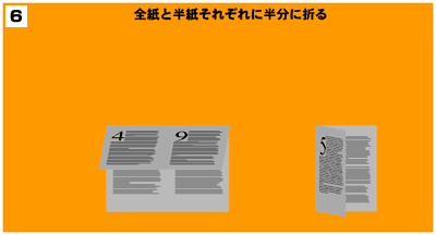 全紙と半紙それぞれ半分に折る