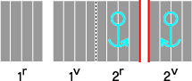 Development elevation (ordering 1r, 1v, 2r, 2v. Watermark appears on 2r and 2v)