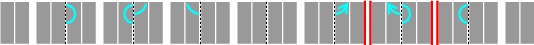 Pattern A'; watermark appears on 2r, 2v, 3r, 3v, 6r, 6v, 7r and 7v (left part and right part switch their positions from pattern A as of the centerline)