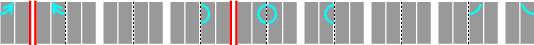 Pattern D'; watermark appears on 1r, 1v, 4r, 4v, 5r, 5v, 8r and 8v  (left part and right part switch their positions from pattern D as of the centerline)