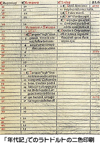 「年代記」でのラトドルトの二色印刷