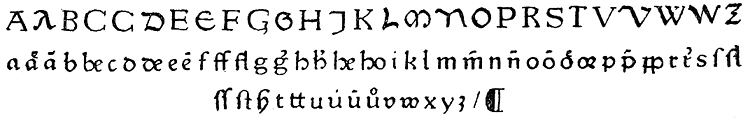 G.ツァイナーのゴシック体活字