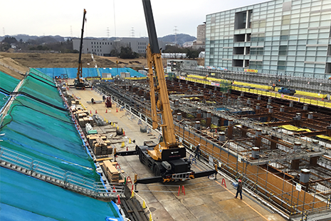 A picture of construction of the Storage Annex in February 2018