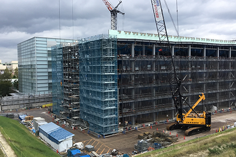 A picture of construction of the Storage Annex in October 2018