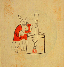 Q.6 Rabbit with mortar