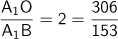 A1O/A1B=2=306/153