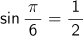 sin(π/6)=1/2