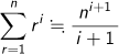 (r=1)Σn(r^i)≒n^(i+1)/(i+1)