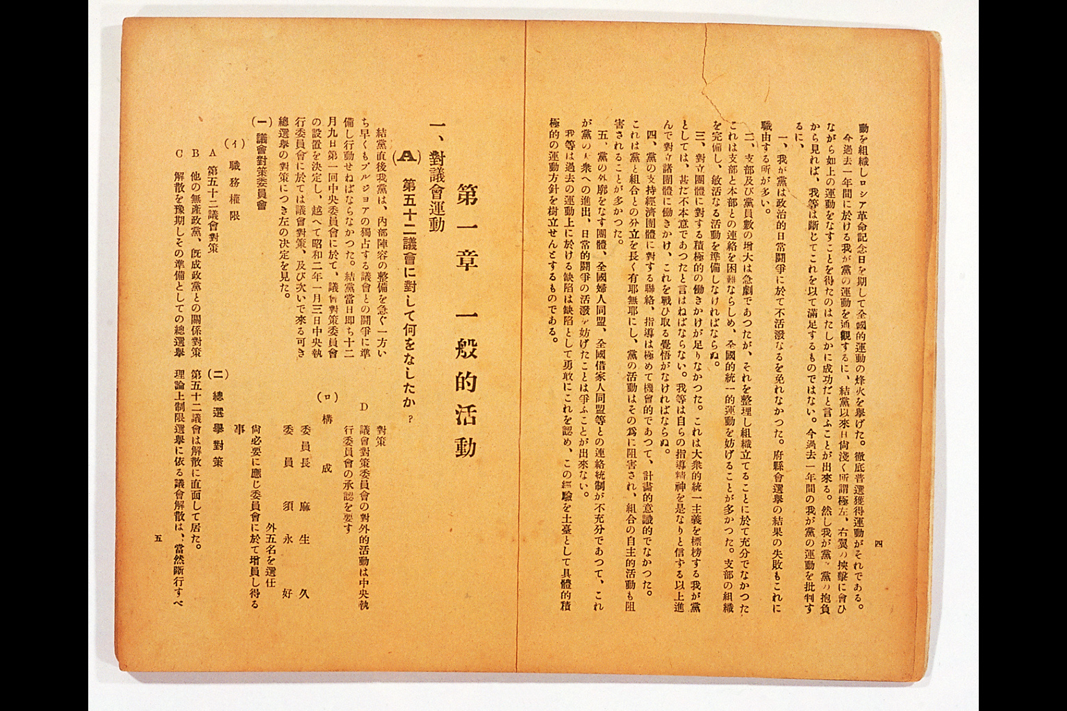 Measure and Report of the Japan Ronoto Party Headquarters, Presented at Its First National Convention(larger)