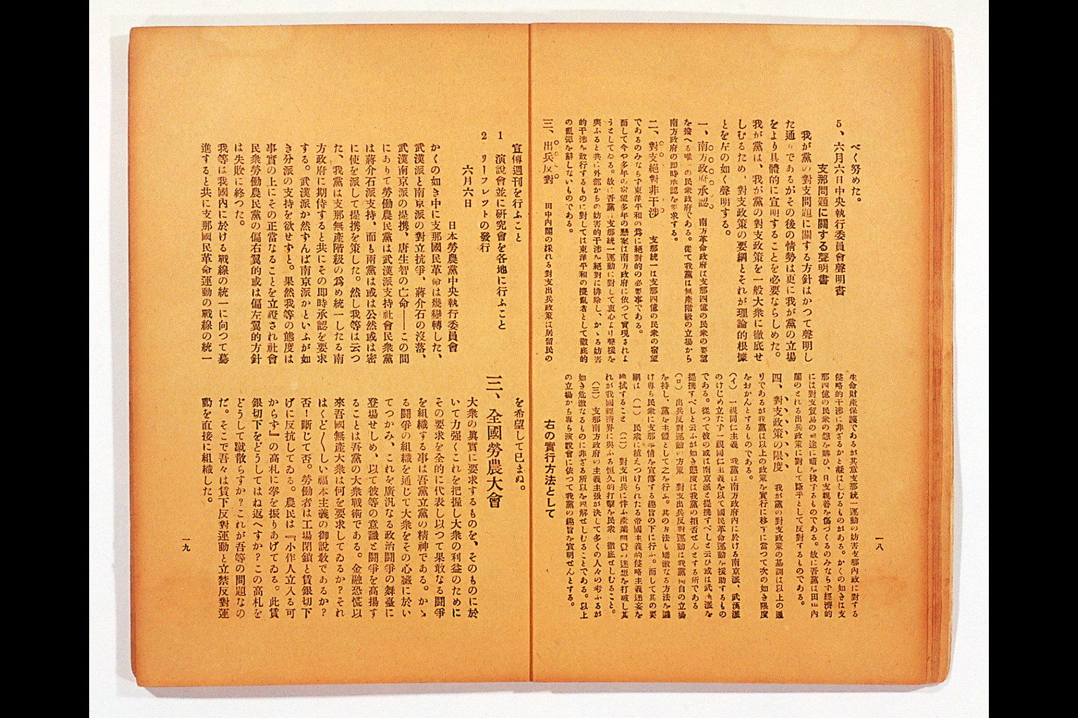 Measure and Report of the Japan Ronoto Party Headquarters, Presented at Its First National Convention(larger)