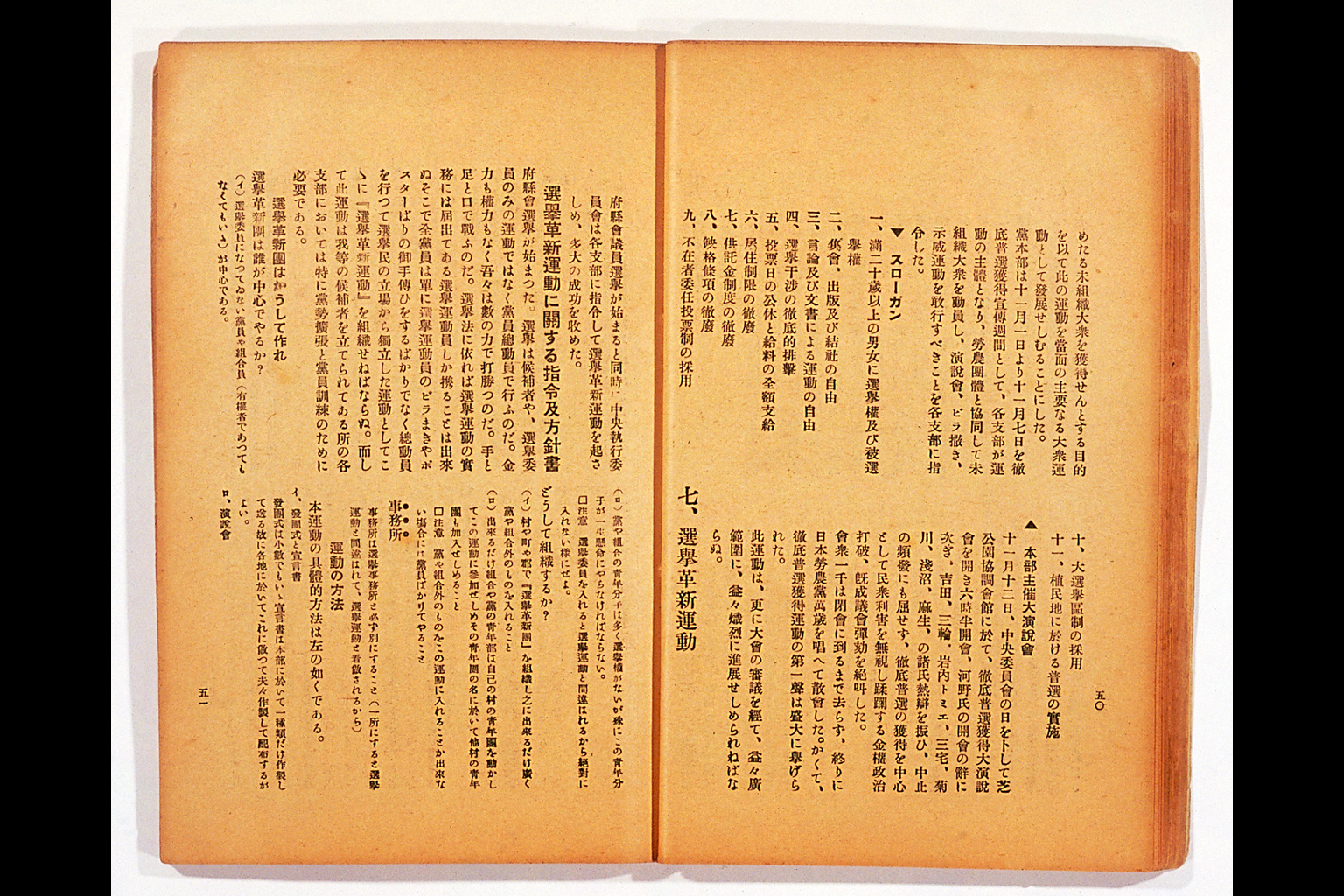 Measure and Report of the Japan Ronoto Party Headquarters, Presented at Its First National Convention(larger)