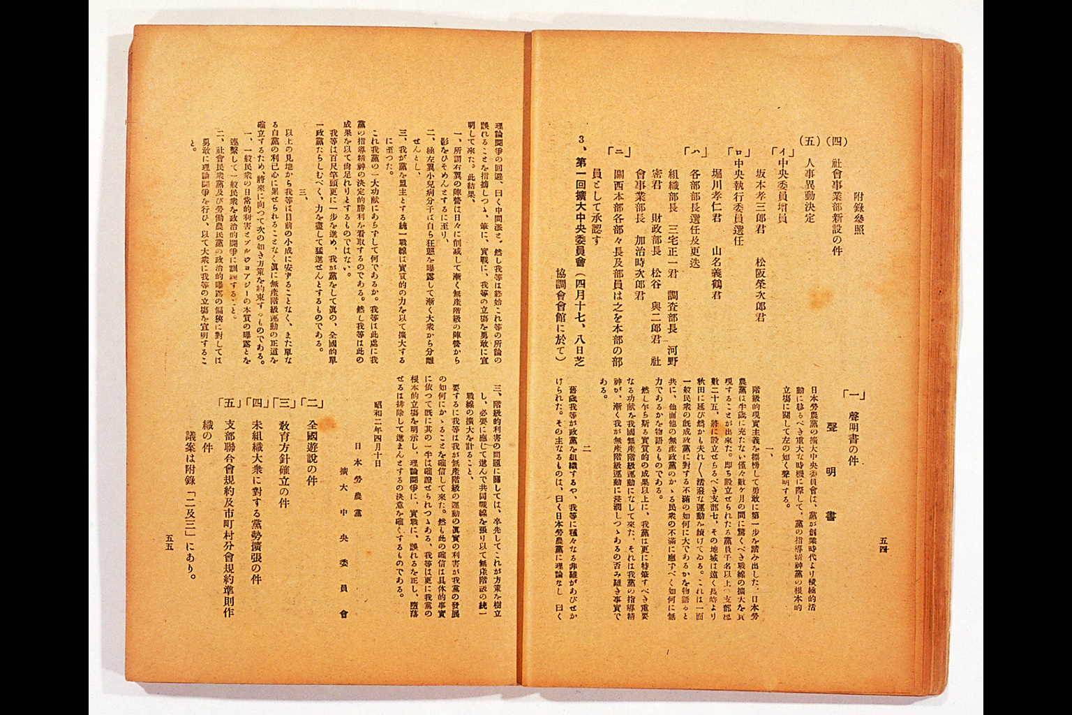 Measure and Report of the Japan Ronoto Party Headquarters, Presented at Its First National Convention(larger)