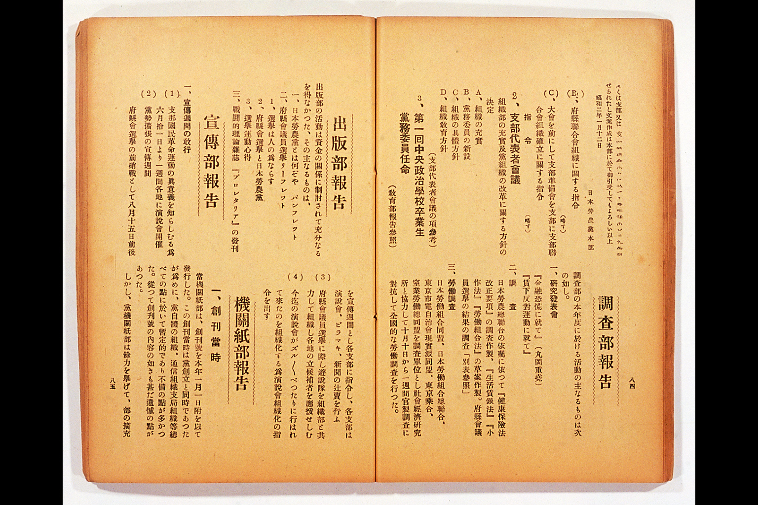 Measure and Report of the Japan Ronoto Party Headquarters, Presented at Its First National Convention(larger)