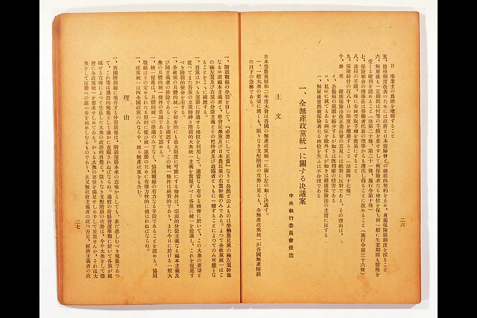 Measure and Report of the Japan Ronoto Party Headquarters, Presented at Its First National Convention(larger)