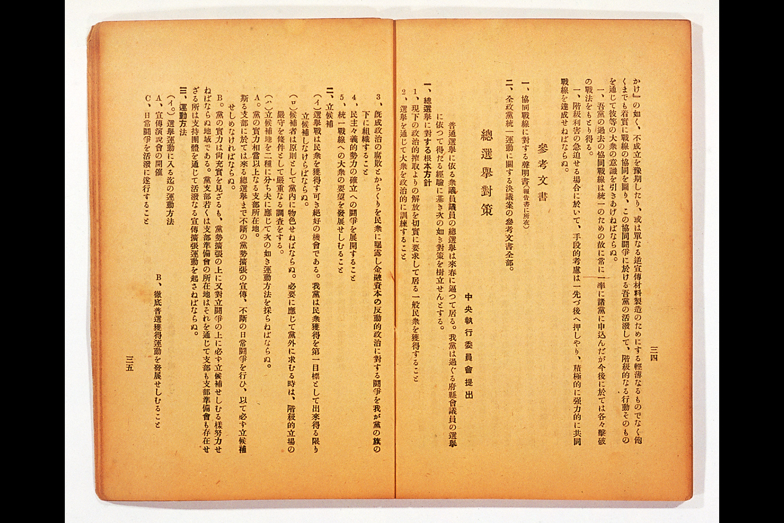 Measure and Report of the Japan Ronoto Party Headquarters, Presented at Its First National Convention(larger)