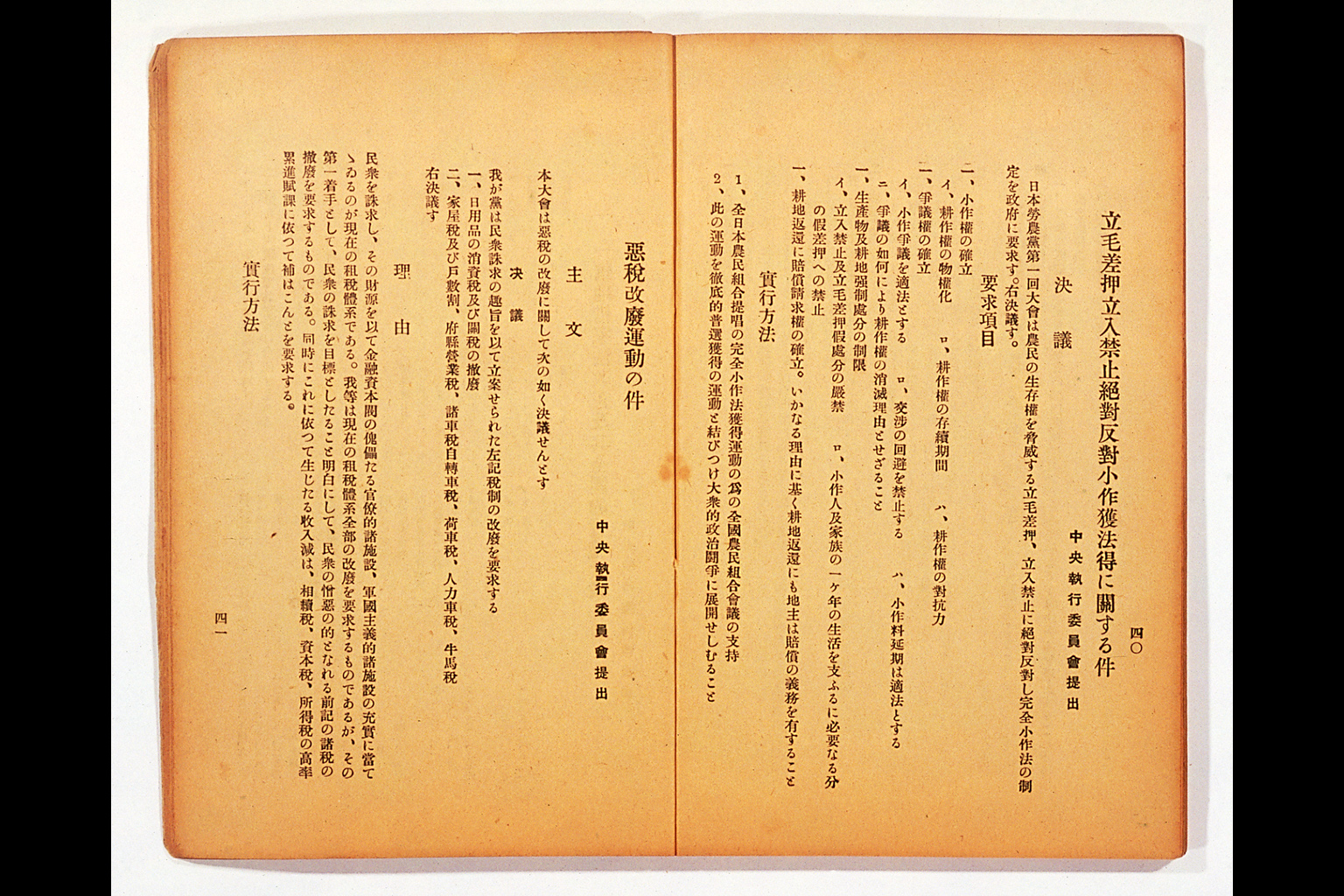 Measure and Report of the Japan Ronoto Party Headquarters, Presented at Its First National Convention(larger)