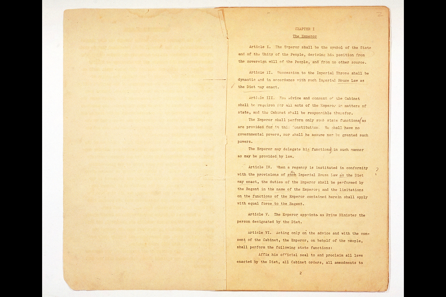 Constitution of Japan (GHQ Draft)(larger)