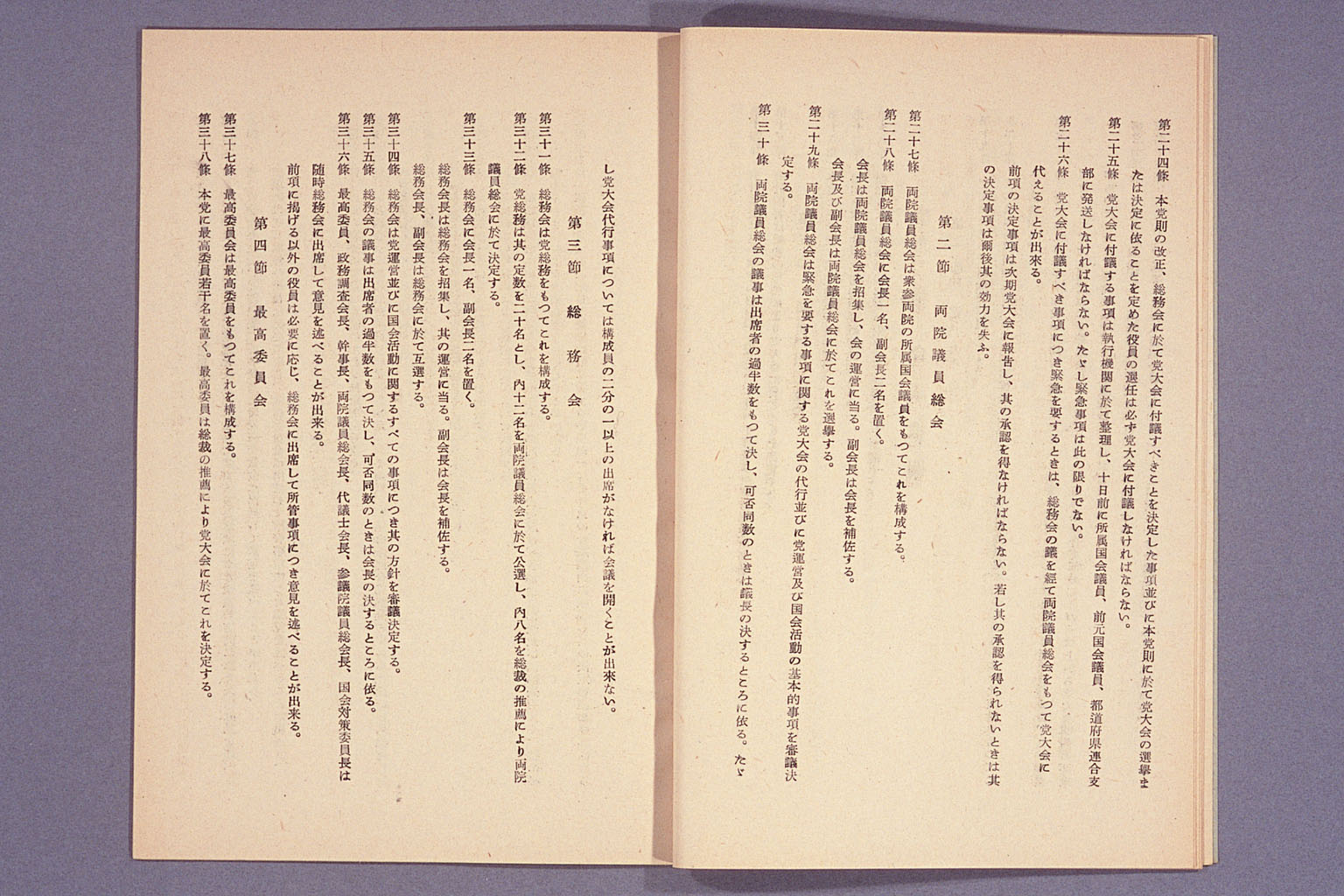 Declaration for inaugurating Japan Democratic Party, party platform, policy guideline, party rules and codes (larger)