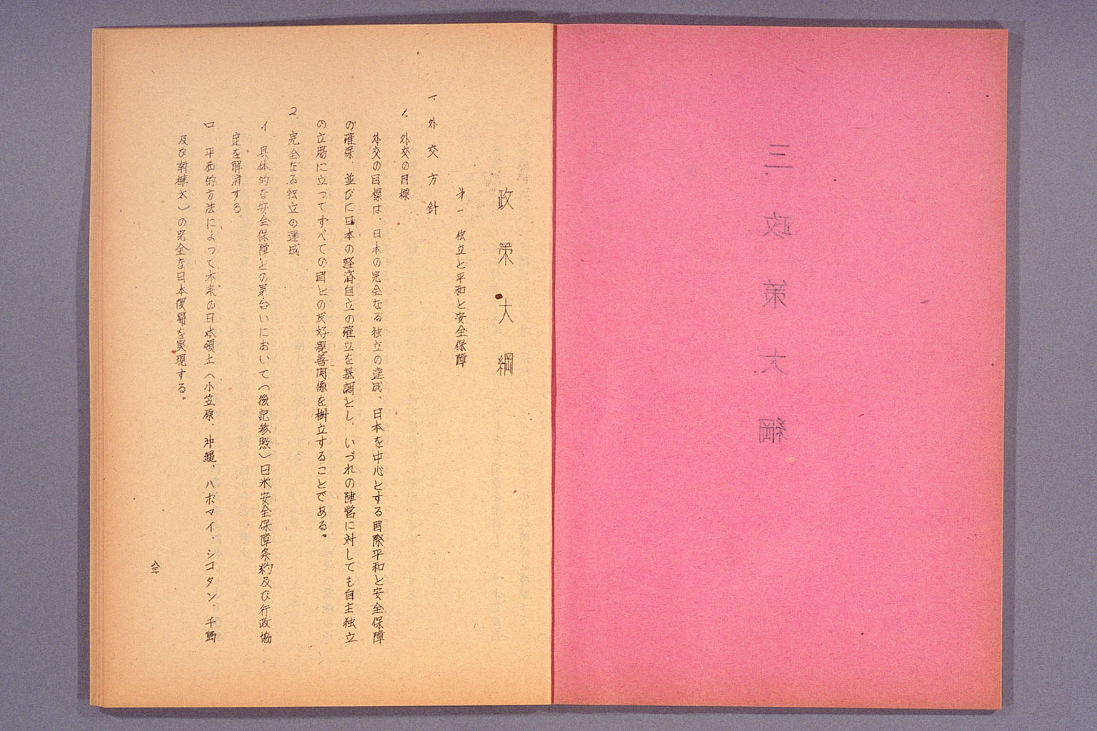 日本社会党綱領・運動方針・政策大綱 (拡大画像)