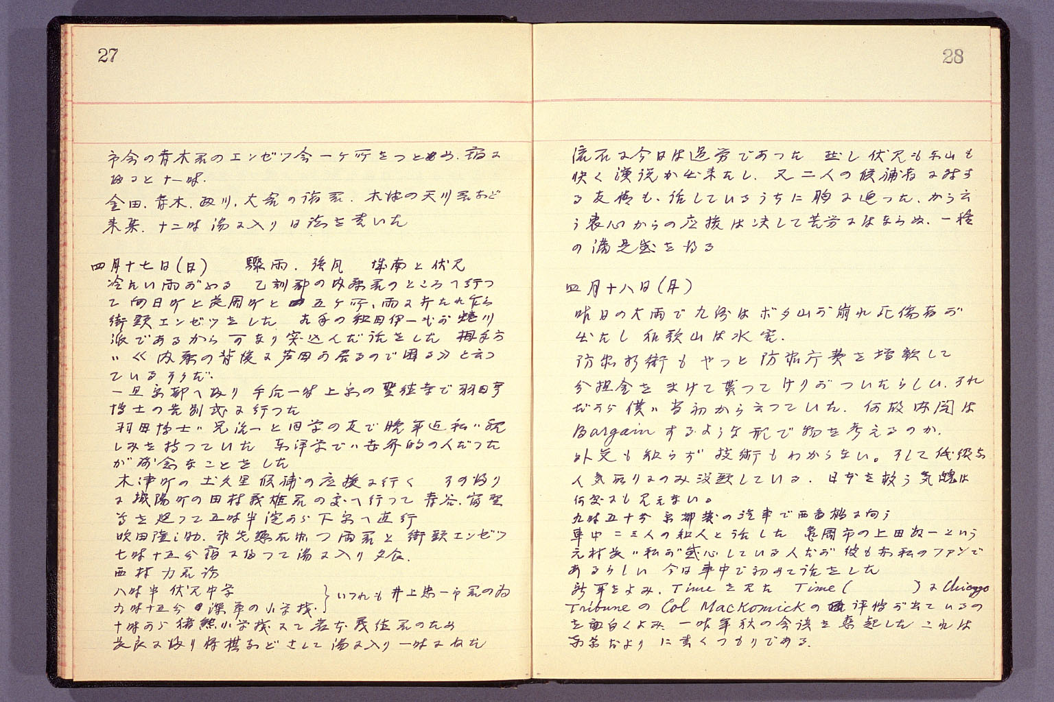 Diary from the end of March 1955 to September 15, 1955 (larger)