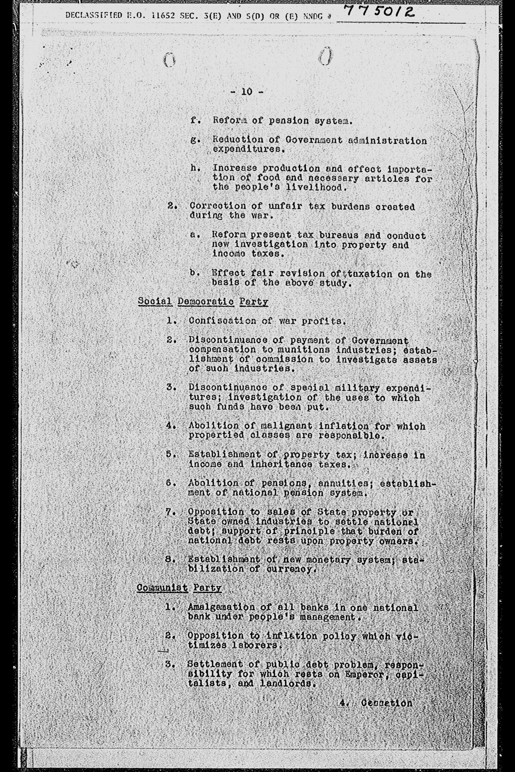 Political Parties in Japan: Developments during the Week Ending 17 November 1945(larger)