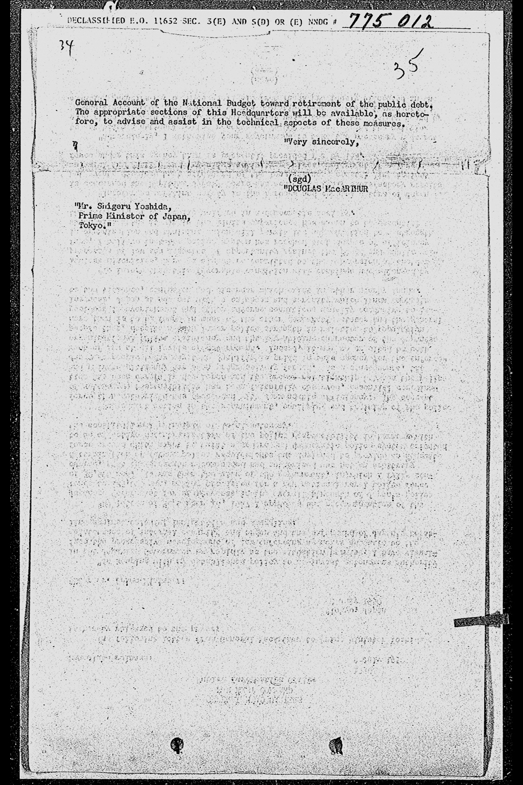 [Douglas MacArthur's Letter to Prime Minister](larger)