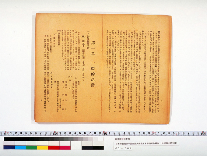 Measure and Report of the Japan Ronoto Party Headquarters, Presented at Its First National Convention (preview)