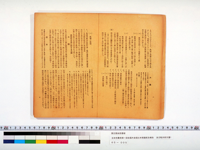 Measure and Report of the Japan Ronoto Party Headquarters, Presented at Its First National Convention (preview)