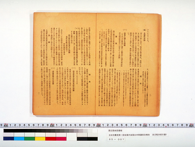 日本労農党第一回全国大会提出本部議案及報告 (標準画像)
