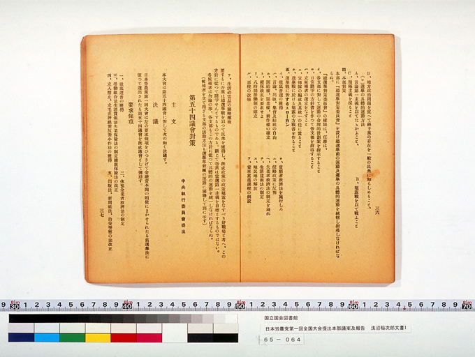 Measure and Report of the Japan Ronoto Party Headquarters, Presented at Its First National Convention (preview)