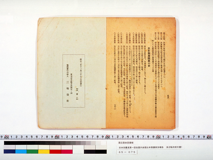 Measure and Report of the Japan Ronoto Party Headquarters, Presented at Its First National Convention (preview)