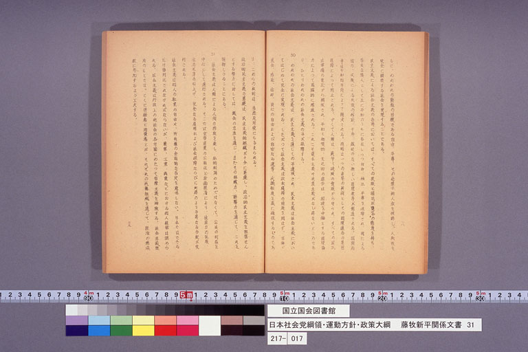 日本社会党綱領・運動方針・政策大綱 (標準画像)