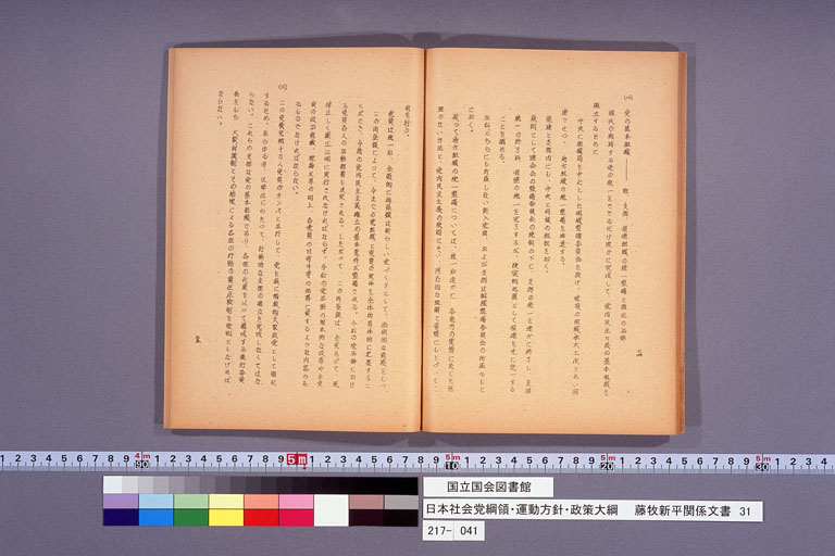 日本社会党綱領・運動方針・政策大綱 (標準画像)