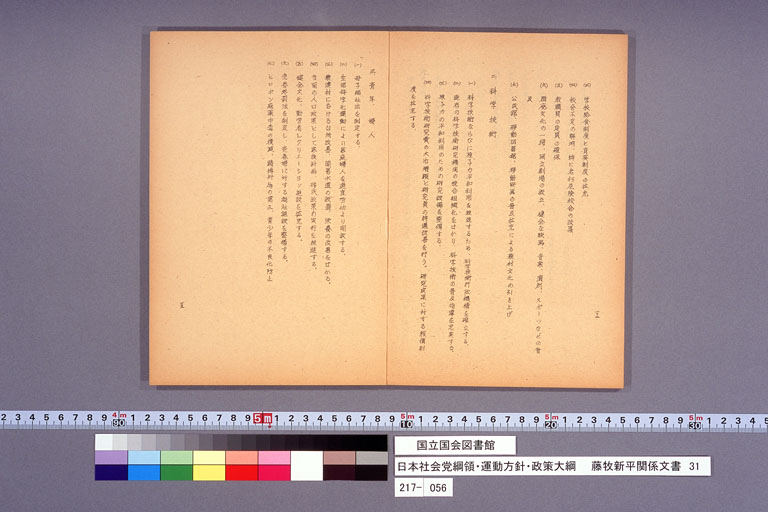 日本社会党綱領・運動方針・政策大綱 (標準画像)