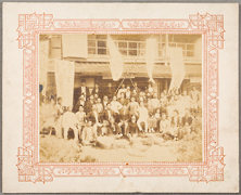 Photograph of a group of politicians, taken during policy campaign (in Kobe)   4 September 1892 (Meiji 25)   Papers of TATSUNO Shuichiro, #349