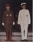 Formation of a new cabinet, with Generals KOISO Kuniaki and YONAI Mitsumasa shown going to the Imperial Palace From (Kokusai Shashin Joho. Vol.23 No.8)